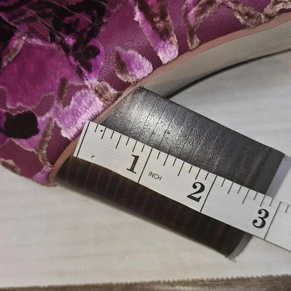 Anthropologie Billy Ella Floral Boho Pink Burn Out Velvet Booties SZ 7.5 - Picture 13 of 13